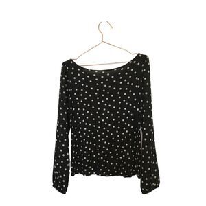Ann Taylor LOFT polka dot long sleeve small
